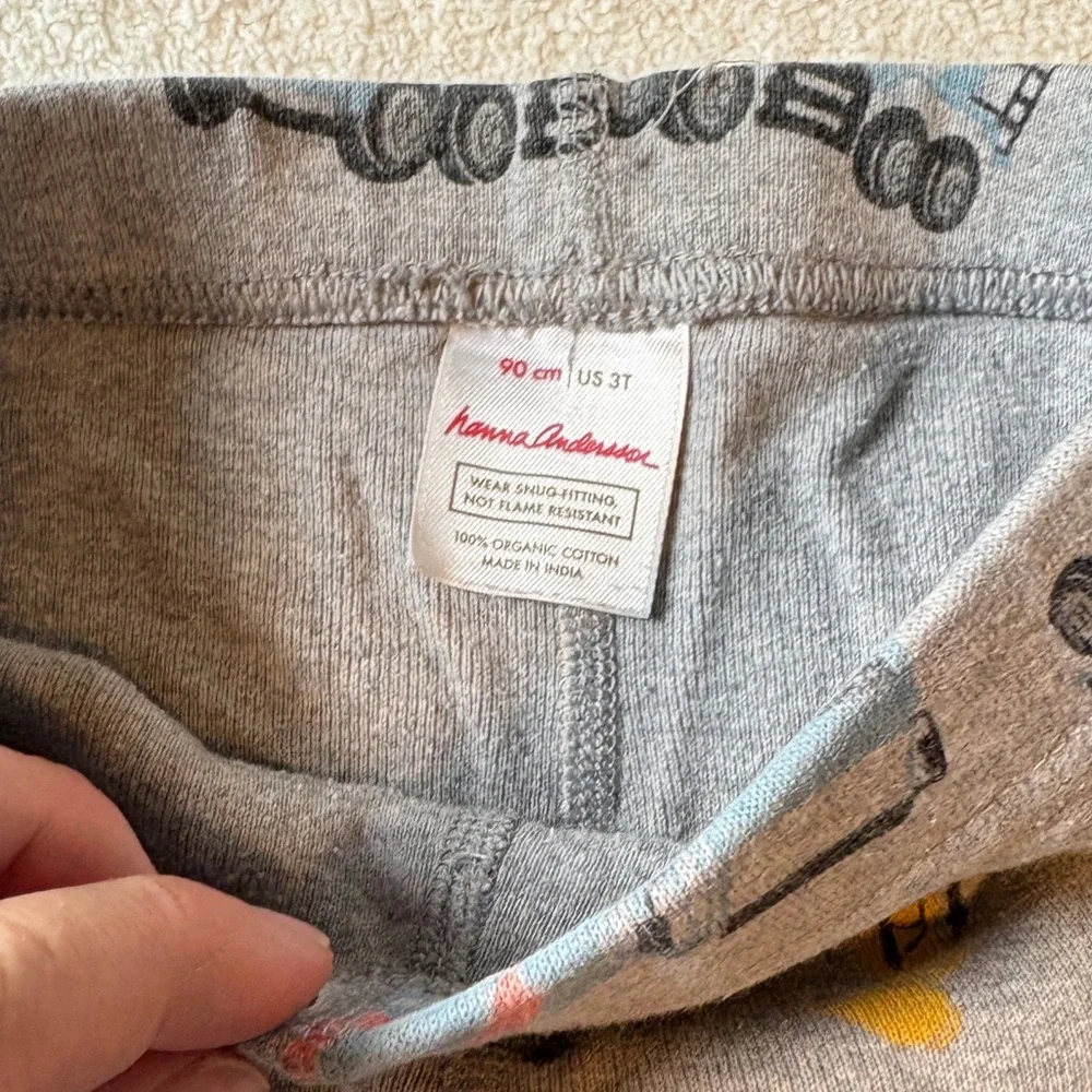 Hanna Andersson Gray Vehicles/ Construction Print Pajama Bottom, 3T